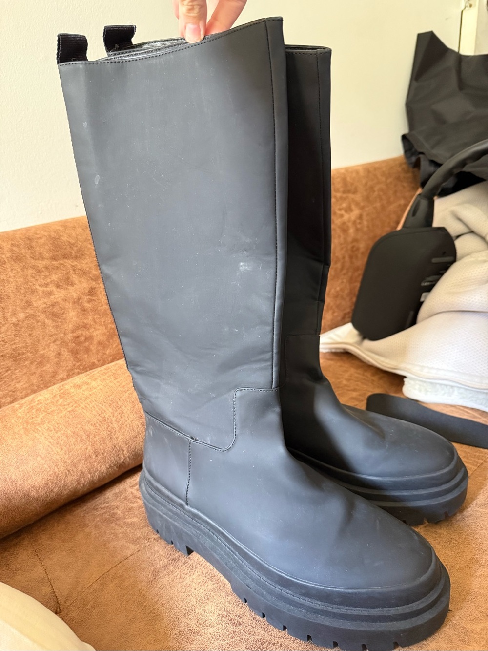 Steve Madden Cool Planet Black Tall Platform Boots